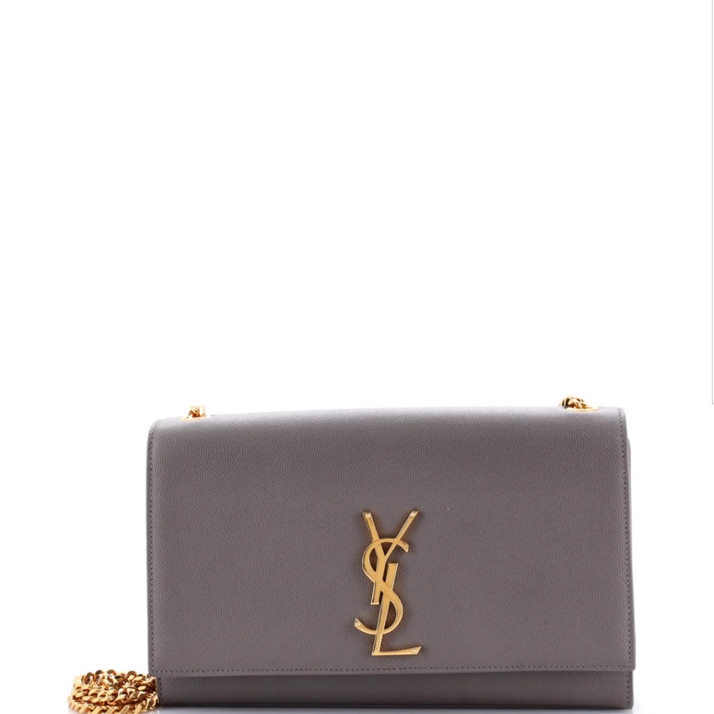 Yves Saint Laurent Gray Leather Chain Bag